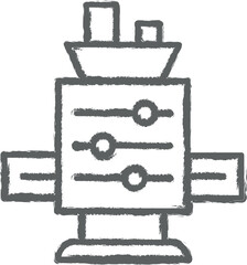 Industry flat, machine, industrial, automation, robot technology icon grunge style vector