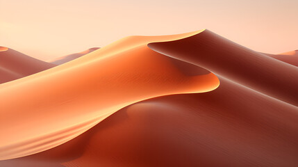 Fototapeta na wymiar Desert Expanse Towering Red-Orange Sands, a mesmerizing and colorful sand dune formation in a desert, with intricate wind-carved patterns and the warm hues of sunrise or sunset 