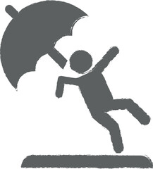 Insurance, fall, liability, personal icon grunge style vector