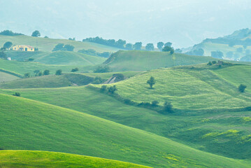 Fototapeta na wymiar Lucania summer countryside landscape, Val D'Agri, Basilicata, Italy