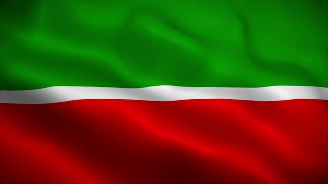 Tatarstan flag waving animation, perfect loop, official colors, 4K video