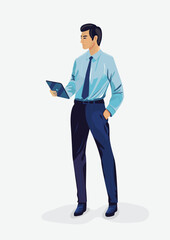 Vector illustration of smart businessman character.