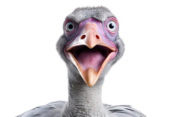 crazy dodo head bird dinosaur isolated on transparent background