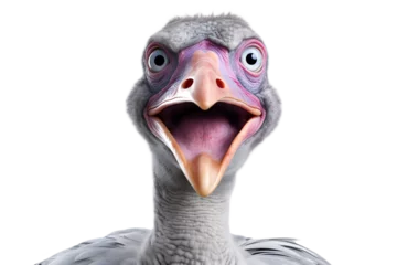 Kissenbezug crazy dodo head bird dinosaur isolated on transparent background © mr_marcom