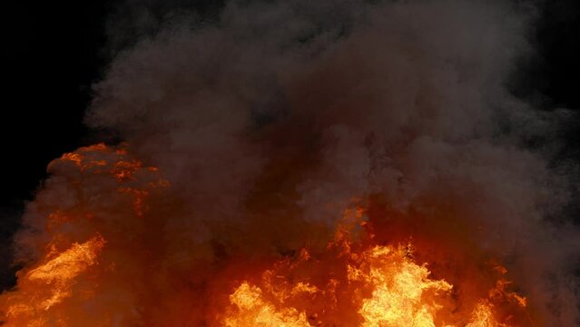 fire wall of smoke and fire , fire flame background render 3d