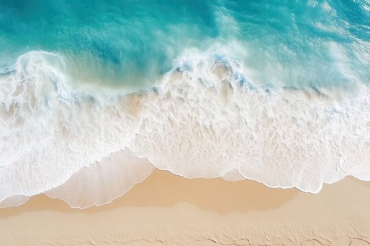 Tropical beach background with sea waves