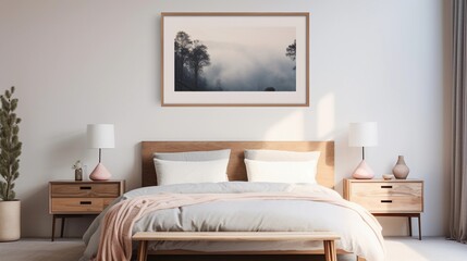 Fototapeta na wymiar Modern Bedroom with a Calm and Collected Aesthetic
