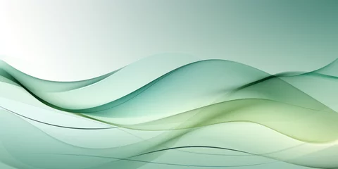 Schilderijen op glas abstract background with light green wave © aninna