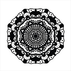 Mandala. Simple shape mandala flowers, abstract floral elements, meditative flower motif, Ethnic decorative element. Islam, Arabic, ottoman motifs, vintage decorative elements. 
