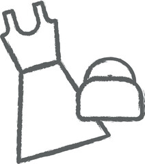 Clothes, mall, shopping icon grunge style vector