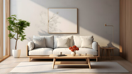 Modern Minimal clean clear contemporary living room home interior design,Ai
