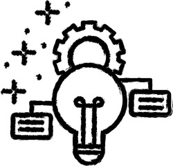 Light bulb gear icon grunge style vector