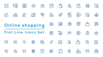 Big Set of Shopping icons. E-commerce icon collection. Online shopping thin line icons