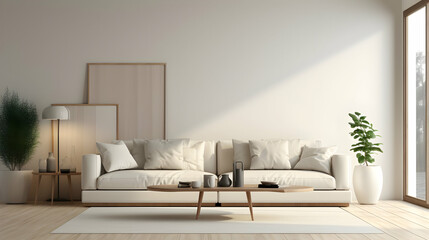 Modern Minimal clean clear contemporary living room home interior design,Ai