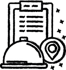 Food map location icon grunge style vector