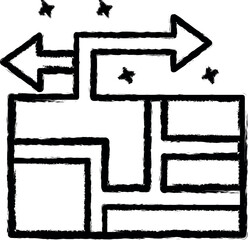 Turn map arrow icon grunge style vector