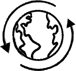 ecology, earth day, recycle, earth icon grunge style vector