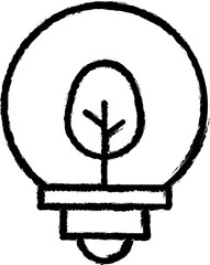 ecology, earth day, light bulb, sprout icon grunge style vector