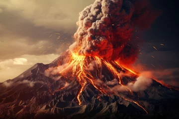 Zelfklevend Fotobehang Volcanic eruption macro © Tymofii