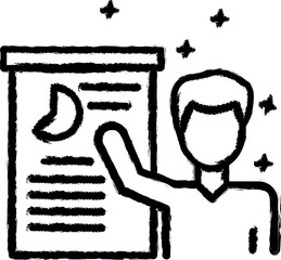 Man business training icon grunge style vector