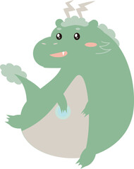 ぽっちゃりしたかわいい龍のイラスト素材