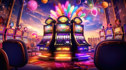 The moment of a Slot Machines jackpot celebration