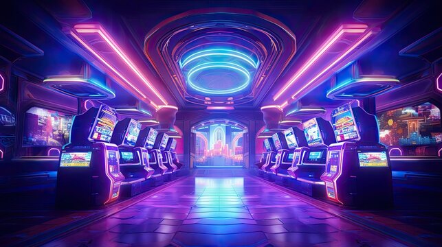 Jackpot win in a high-tech futuristic casino