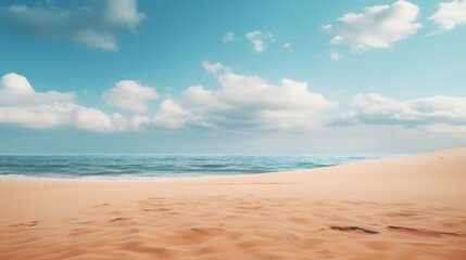 Fototapeta na wymiar Smooth empty sandy beach AI generated illustration
