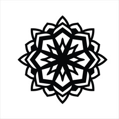 Mandala ornament illustration, snowflakes, Ethnic decorative element. Islam, Arabic, Indian, ottoman motifs. Isolated vector illustration. Simple shape mandala flowers