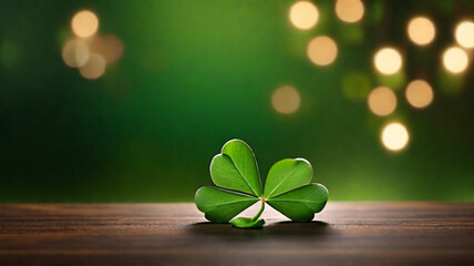 clover on wooden background