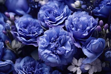 A close-up view of a bunch of blue flowers. Perfect for adding a pop of color to any project or design.
