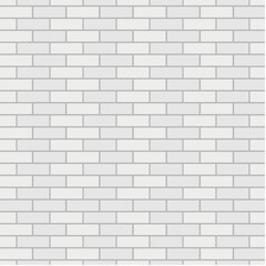 White brick wall seamless vector pattern.