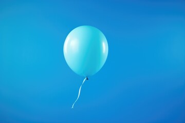 A single blue balloon floating in the air. Suitable for various occasions and celebrations.