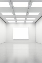 Empty art gallery with white walls for painting or photograph mockup  AI generated illustration