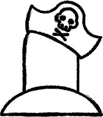 Pirate's grave icon grunge style vector