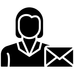 Woman with Envelope Icon
