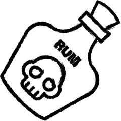 Rum, pirate icon grunge style vector