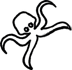 Octopus, pirate icon grunge style vector