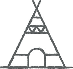 Prehistoric teepee icon grunge style vector © Anar