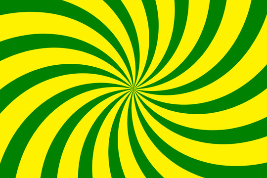 Abstract Yellow spiral on green background design, spiral background