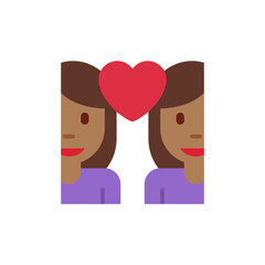 Couple with Heart: Woman, Woman, Medium-Dark Skin Tone