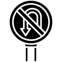 No U Turn Icon