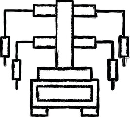 Robotic mechanism medicine technology icon grunge style vector