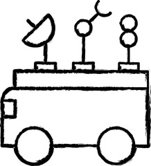 Robotic machine satellite technology icon grunge style vector