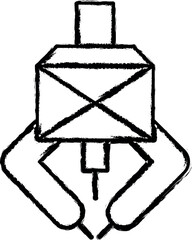 Robotic crane welding technology icon grunge style vector