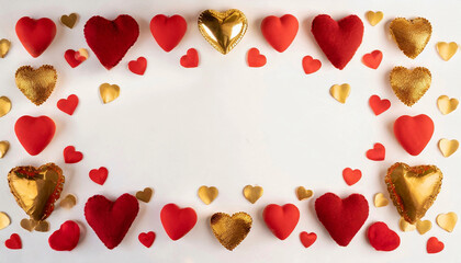 Small colourful hearts in front of a white background. Valentine's day concept