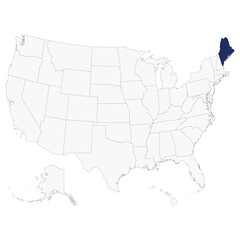 Map of Maine state of USA. USA map