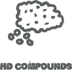 Hd compounds icon grunge style vector