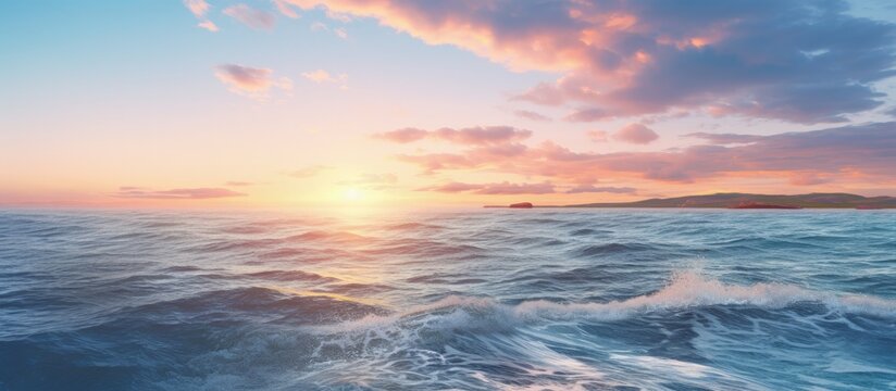 Stunning sunset seascape copy space image © vxnaghiyev