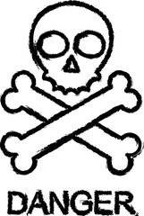 danger sign outline icon grunge style vector